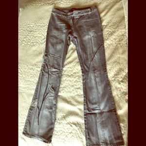 Vintage Miss Sixty patch embroidered grey jean